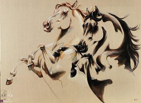 Huile sur toile de lin - 55x45cm - Disponible