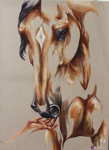 Huile sur toile de lin - 55x45cm - Disponible